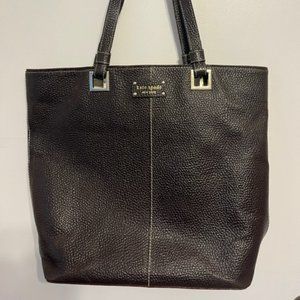 Kate Spade Dark Brown Pebbled Leather Tote Bag